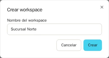 Formulario para crear un workspace