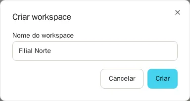 Formulário para criar um workspace