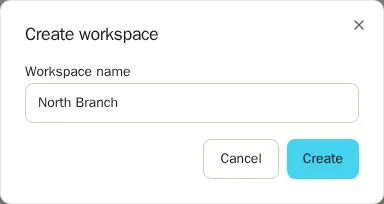 Form to create a workspace